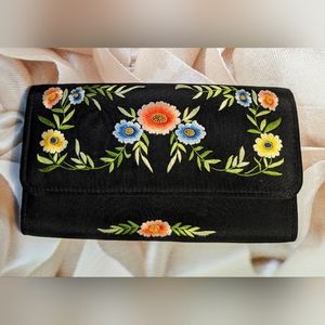 Wallet, Silk, Embroidered Flowers 🌹